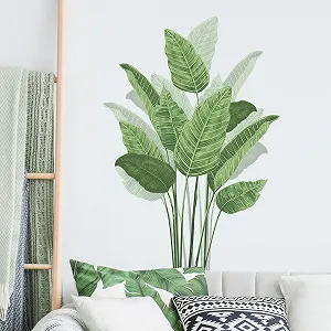 Наклейка на стіну Tanlaby Tropical Plant Green Plant Leaf Зелена synthetic.ua - Фото 1