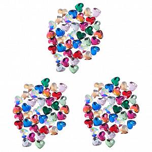 Стразы для ногтей FOMIYES 150шт Форма сердца Плоская задняя часть Разноцветные украшения для маникюра и творческих поделок - Фото 1