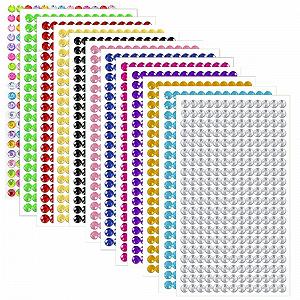 Самоклеючі блискучі кристали для манікюру Різні Кольори, 12 аркушів - Фото 1