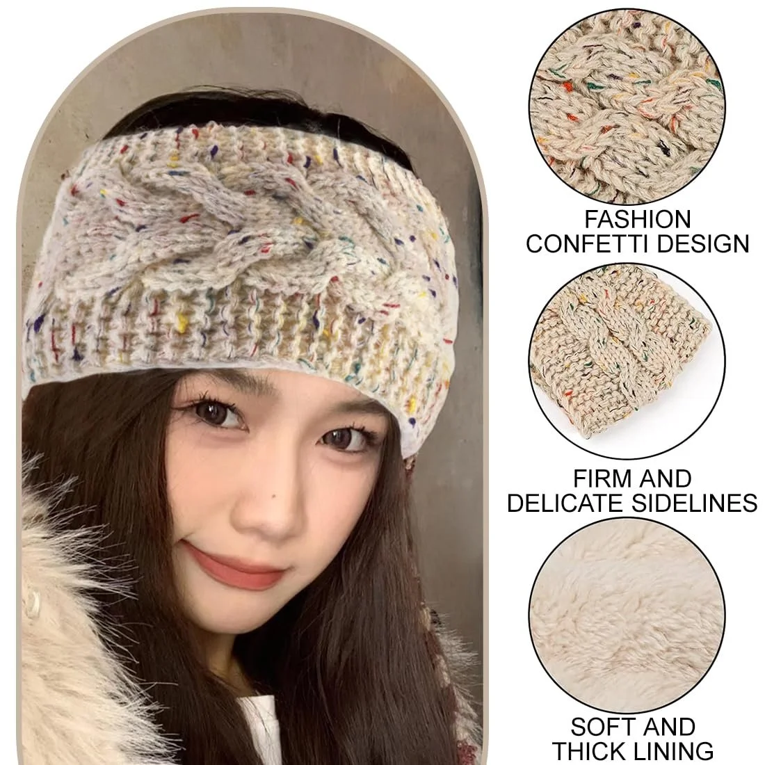 В'язана Пов'язка на Голову, 2 шт, фото №4