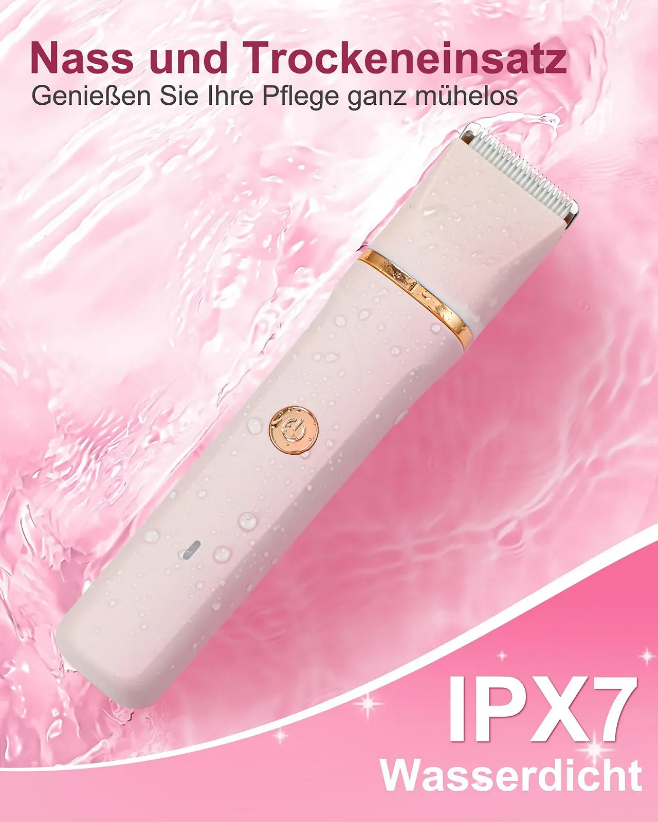 Жіноча бритва 3-в-1 RAXMETRY IPX7 Pink, фото №4 Жіноча бритва 3-в-1 RAXMETRY IPX7 Pink, фото №4