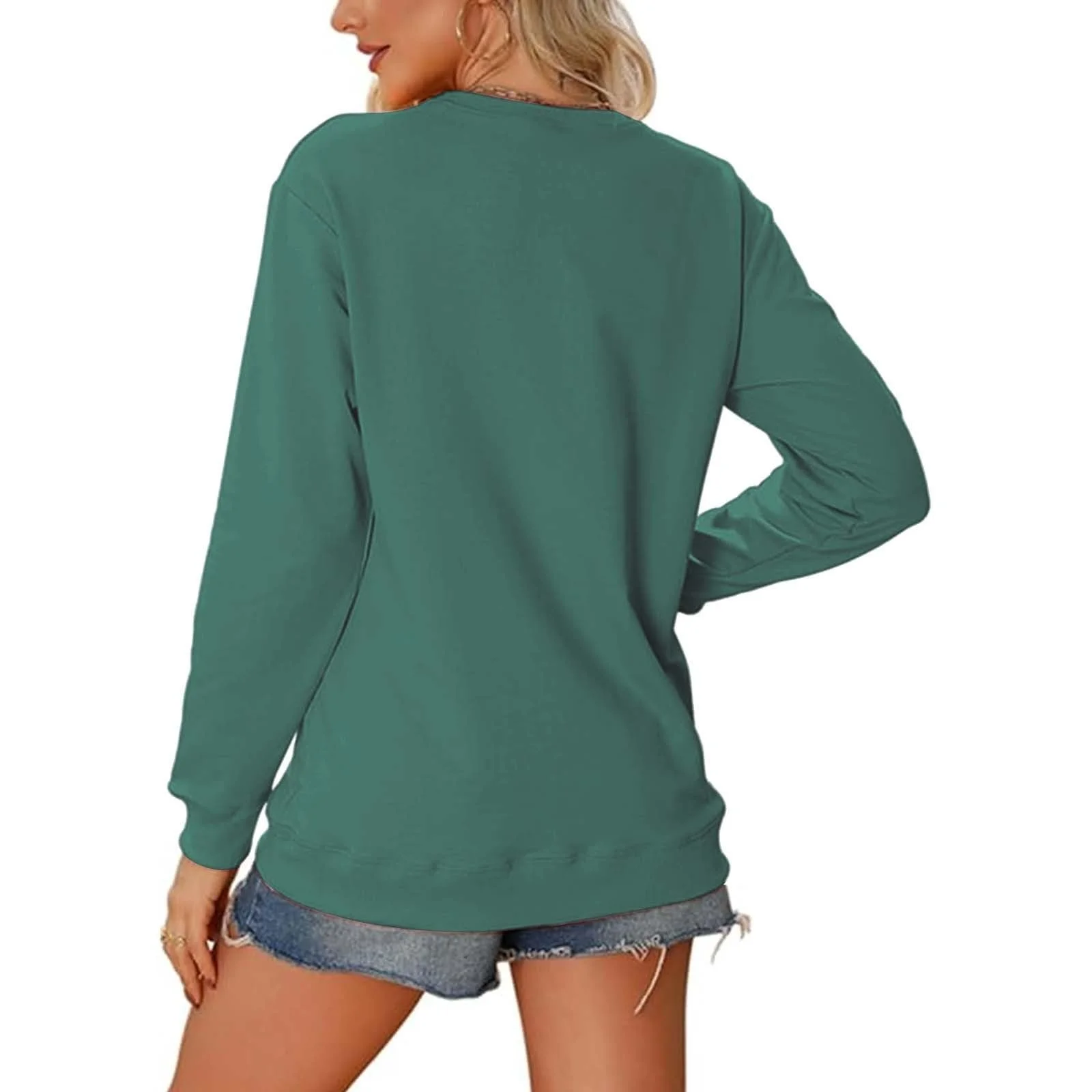 Женский Свитшот Рождественский Мода Letter Print Круглый вырез Длинный рукав Зимний, фото №5