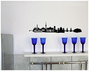 Наклейка на стіну Samunshi Berlin Skyline 30 x 6,4 см Чорний synthetic.ua - Фото 1
