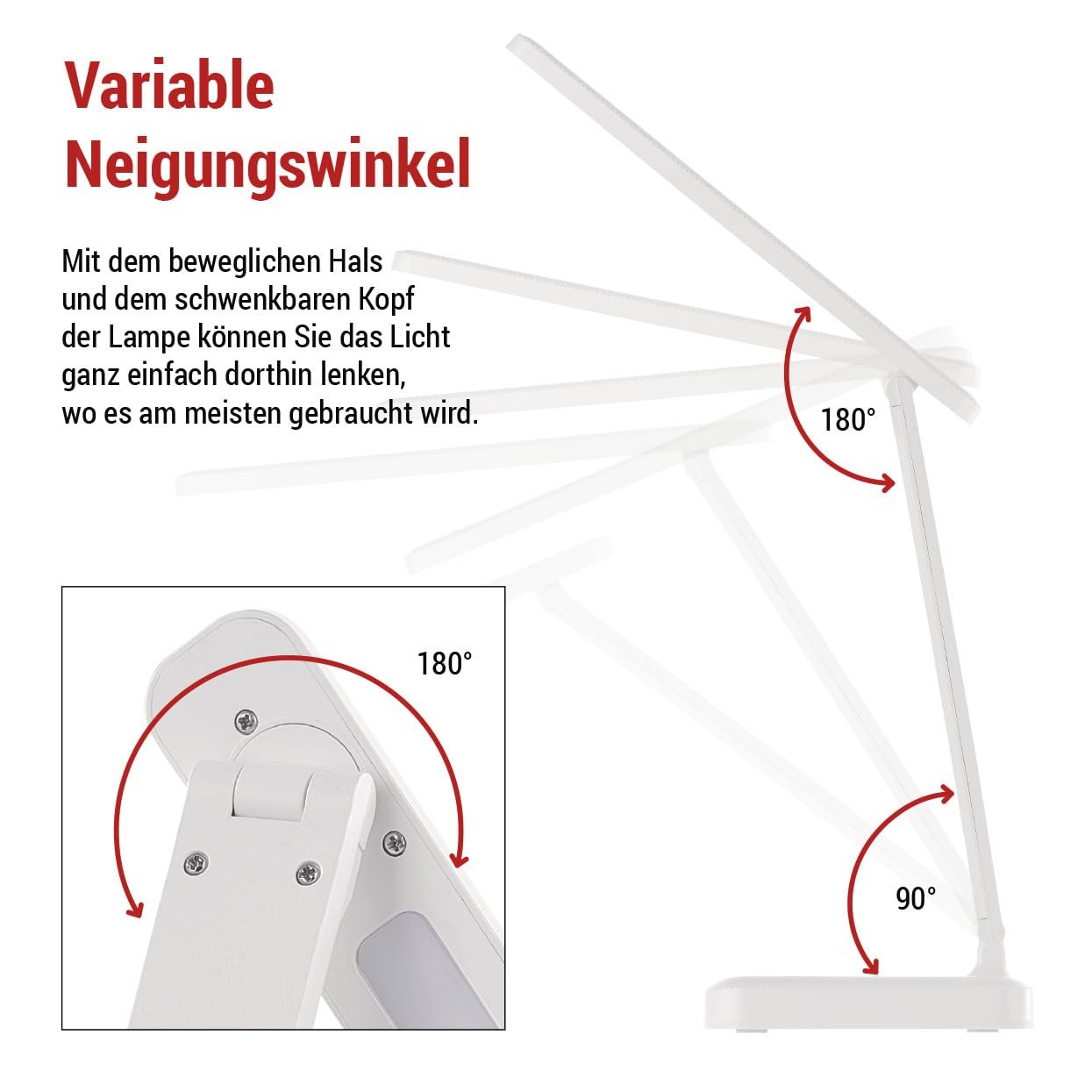 Аккумуляторная светодиодная настольная лампа EMOS AMY 6 Вт 200 лм белая, фото №4