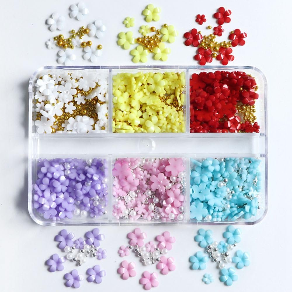 Квіти Перли 3D 6 сіток 1 коробка Різнокольорові, фото №1