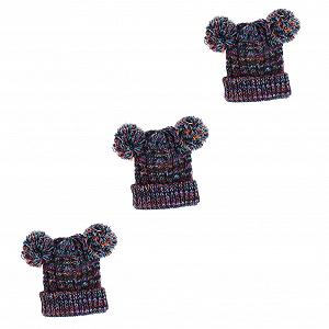 В'язана шапка VALICLUD з помпонами для дівчаток, 3 шт. - Фото 1