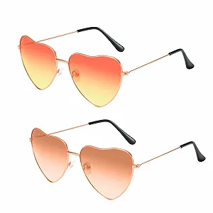 Солнцезащитные очки Hippie Сердце Розовый Розовое золото Рамка, 2 шт - Фото 1