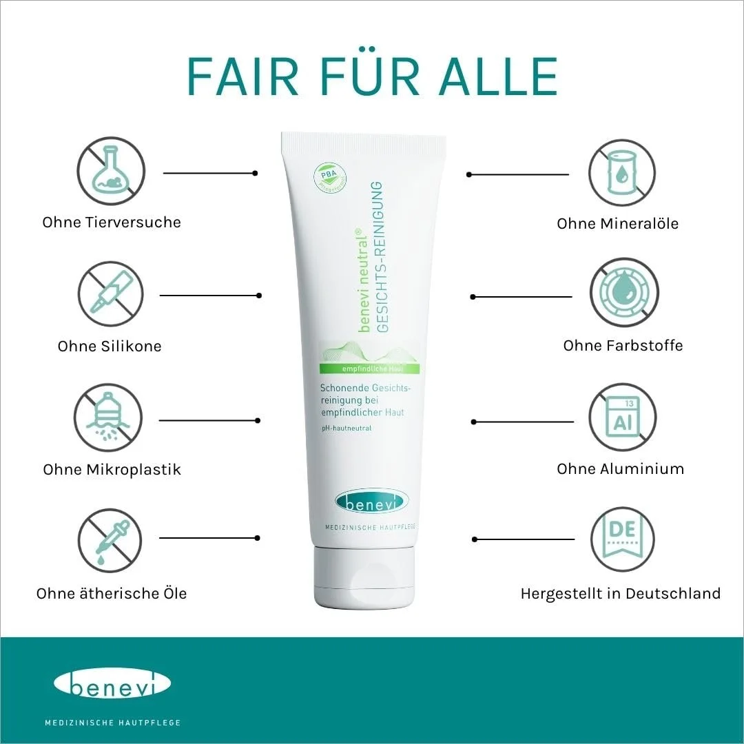 Засіб для вмивання Benevi Neutral для чутливої, подразненої, сухої шкіри 125 мл. М'які ПАР, pH 5.5. Також підходить для шкіри, схильної до розацеа або екземи, фото №6