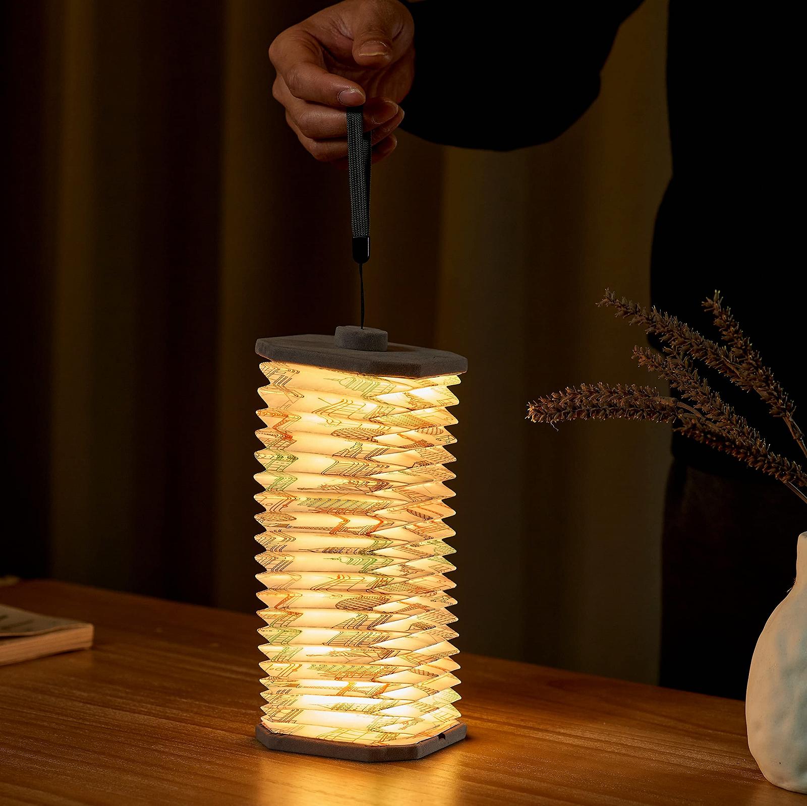 Настільна лампа Gingko Velvet Accordion Lamp Оксамит Grey Landmark (Сірий), фото №5