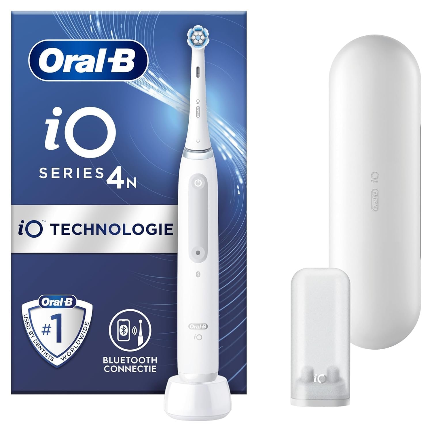 Електрична зубна щітка Oral-B iO 4N Bluetooth, 1 насадка, 1 дорожній футляр Біла, фото №1