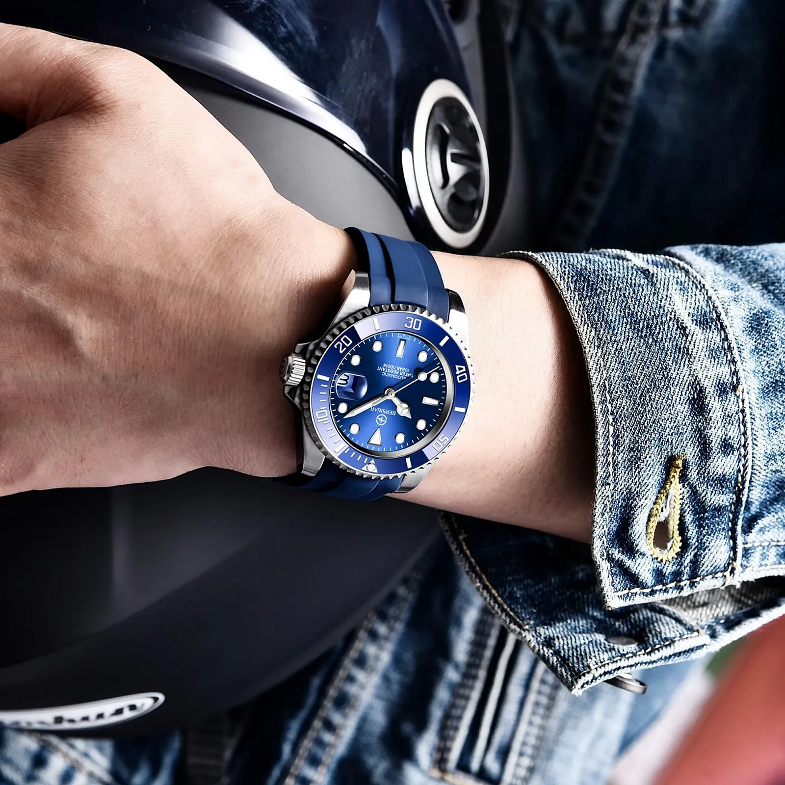 Механические Мужские Часы Автоматические Аналоговые 100 м Водонепроницаемые Мужские Дайвер Сапфировое Стекло Ремешок из Нержавеющей Стали Календарь Металлический Браслет, фото №3 Механические Мужские Часы Автоматические Аналоговые 100 м Водонепроницаемые Мужские Дайвер Сапфировое Стекло Ремешок из Нержавеющей Стали Календарь Металлический Браслет, фото №3