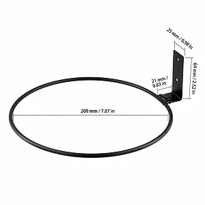 Кільце-тримач для квіткового горщика настінне набір 6 шт. 20 см металеве чорне synthetic.ua - Фото 1