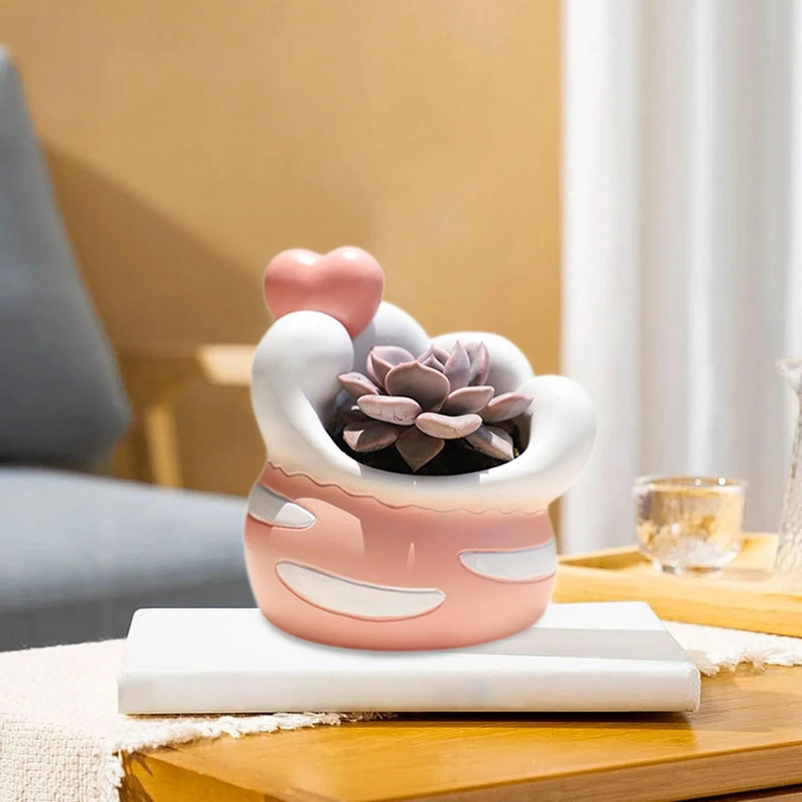 Квітковий горщик Cartoon у формі котячої лапки зі смоли, фото №4