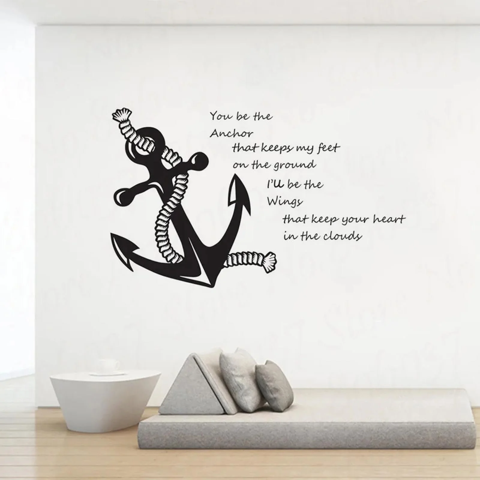 Наклейка на стіну You're My Anchor Nautical Sailing Boat Anchor Quote вінілова для спальні та вітальні, фото №1