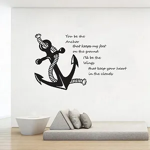 Наклейка на стіну You're My Anchor Nautical Sailing Boat Anchor Quote вінілова для спальні та вітальні - Фото 1