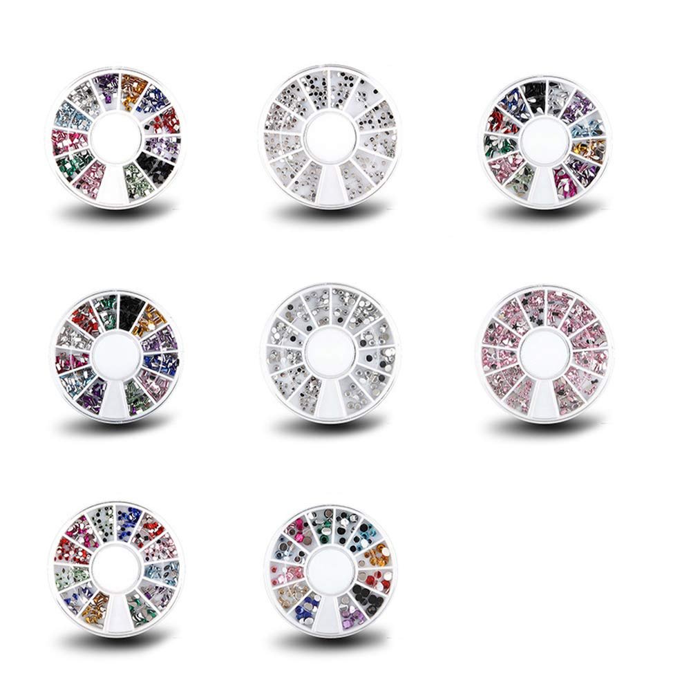 Набор Блестки для ногтей Стразы Заклепки Русалки Блестки для DIY украшений для ногтей Смешанные стили, 8 шт, фото №1