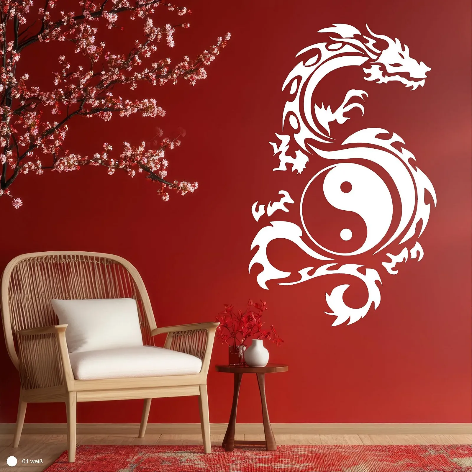 Наклейка на стену Loft Дракон Инь-Ян Трайбл, фото №4