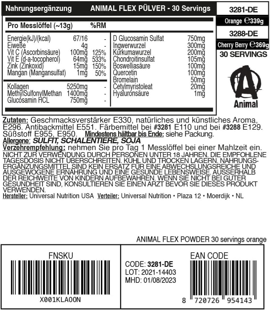 Хондропротектор Universal Nutrition Animal Flex Powder 339 g Orange, фото №2