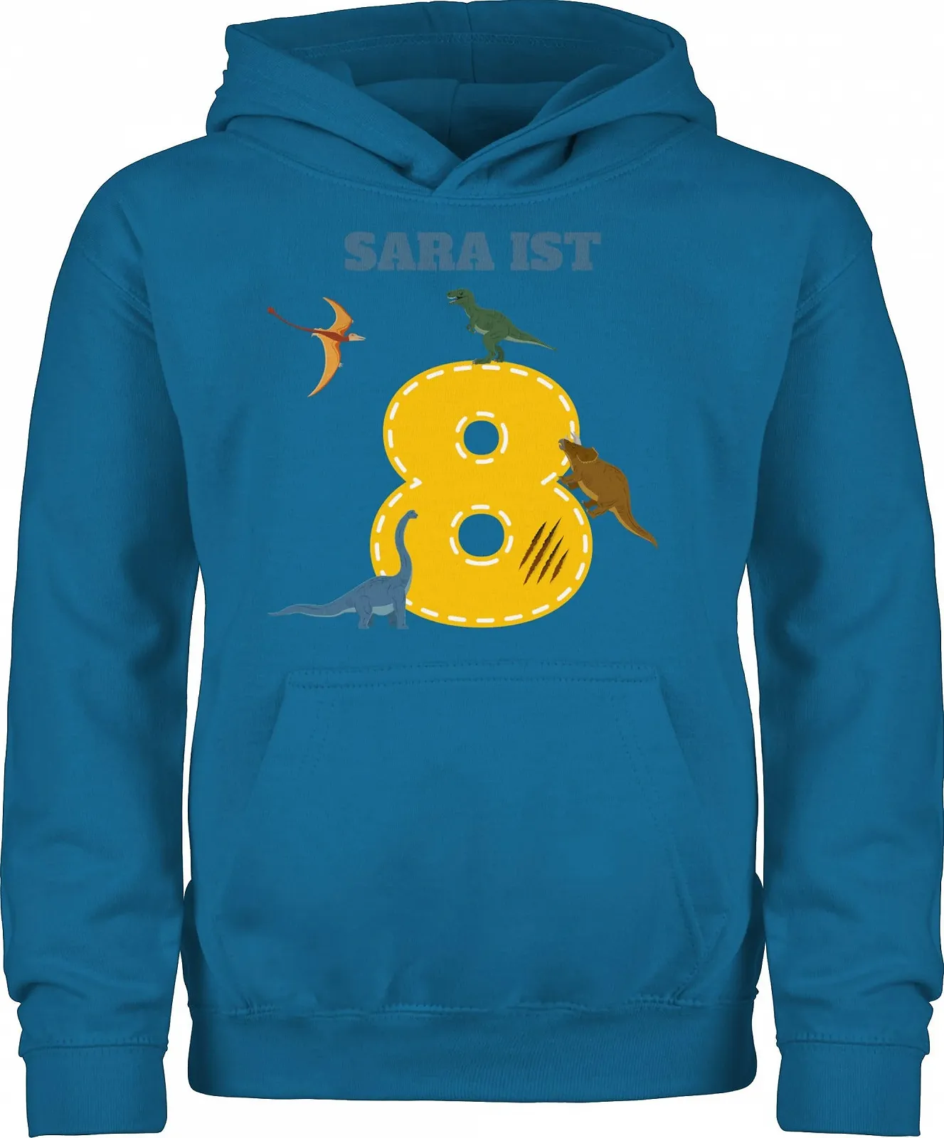 Худі Shirtracer 8th Birthday Dinosaur Dino з іменем, персоналізоване, фото №1