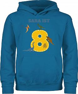 Худи Shirtracer 8th Birthday Dinosaur Dino с именем, персонализированное - Фото 1