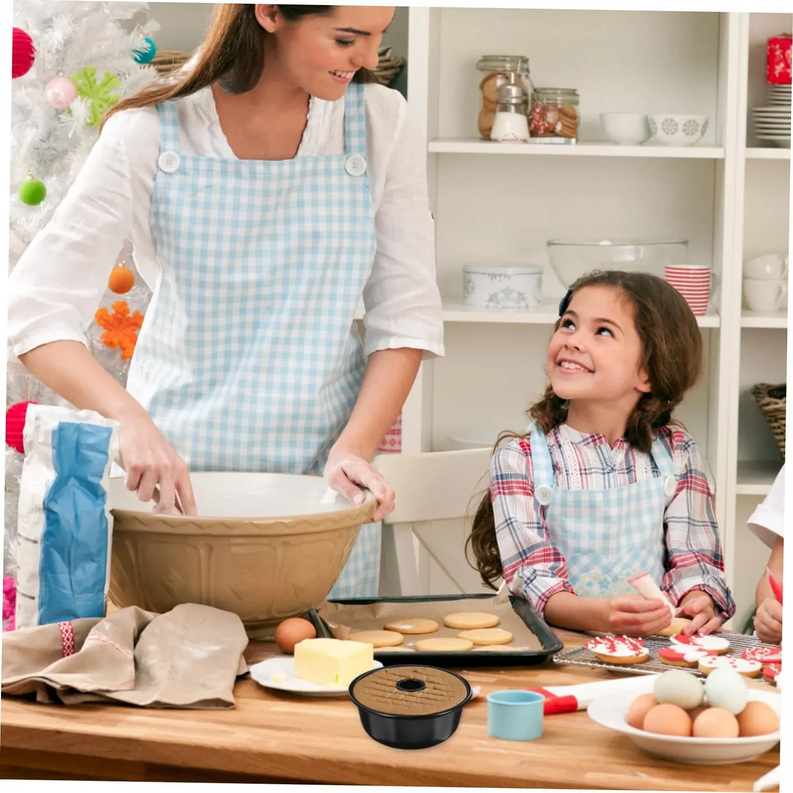 Форма для кекса Gatuida 5.62 x 5.62 x 2.16 дюймов алюминиевая антипригарная с отверстием, фото №2