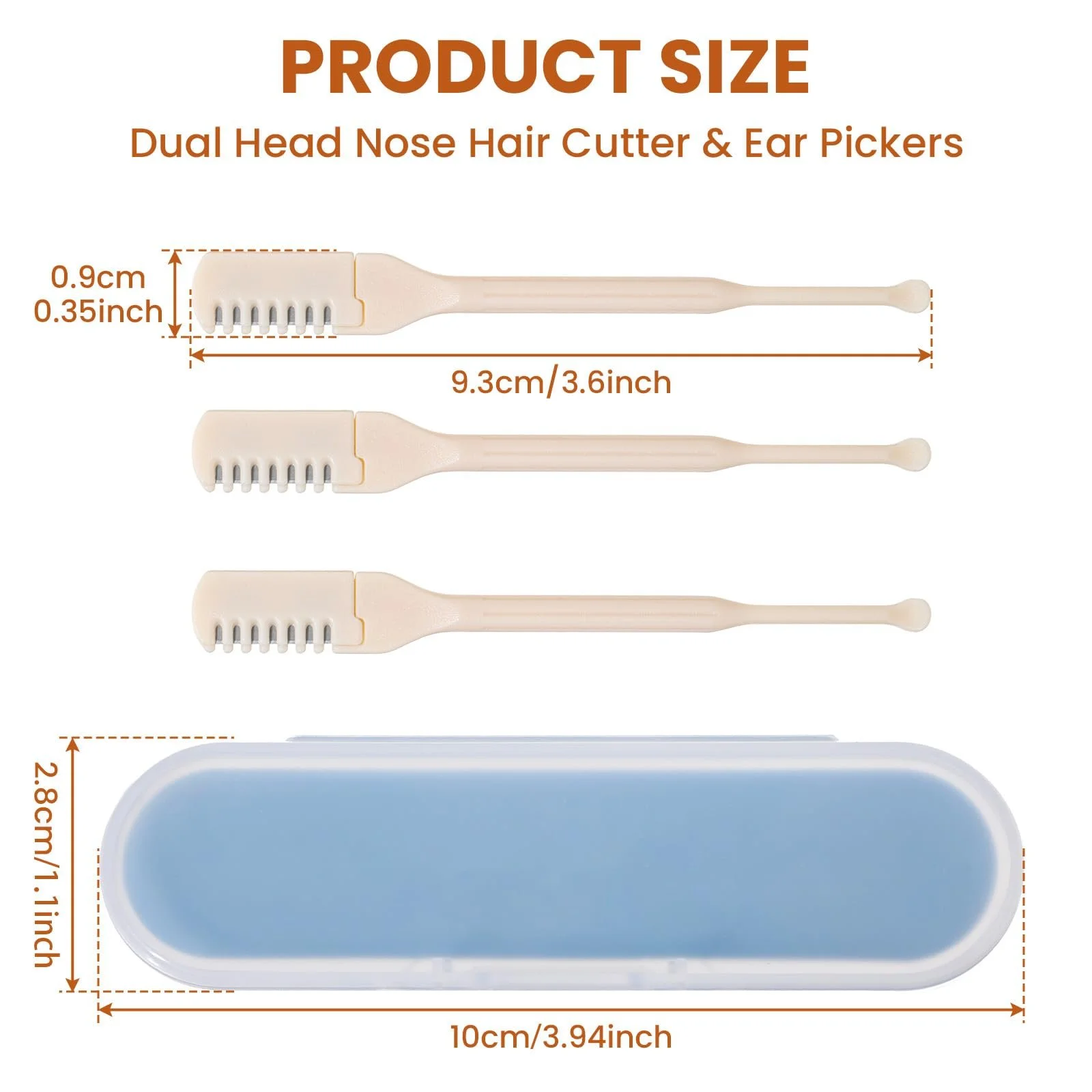 Тример для волосся в носі JIEYAO 3 Pieces 2-in-1 З подвійною насадкою, портативний, фото №6