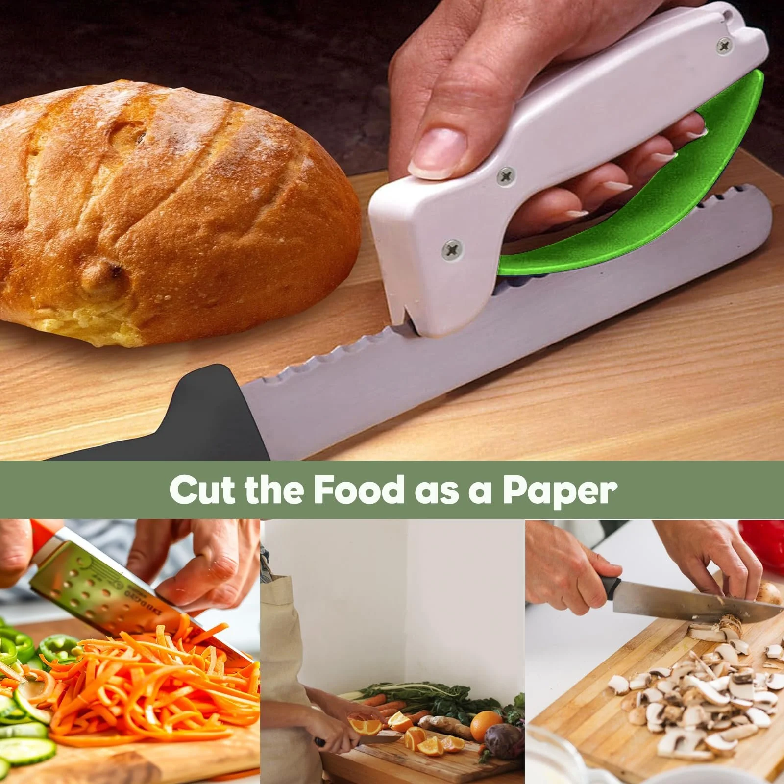 Точилка для ножів SAITUO 2 Ручна для садових інструментів та газонокосарок Портативна з ергономічною ручкою, фото №4