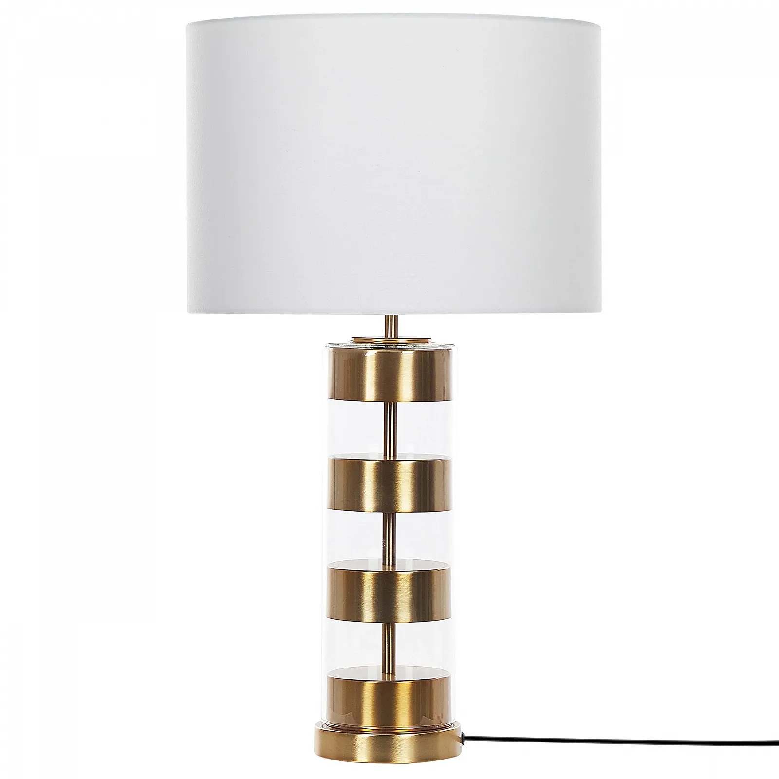 Настільна лампа Beliani Beatton Скло / Метал / Поліестер 77 см Золотиста / Біла, фото №4