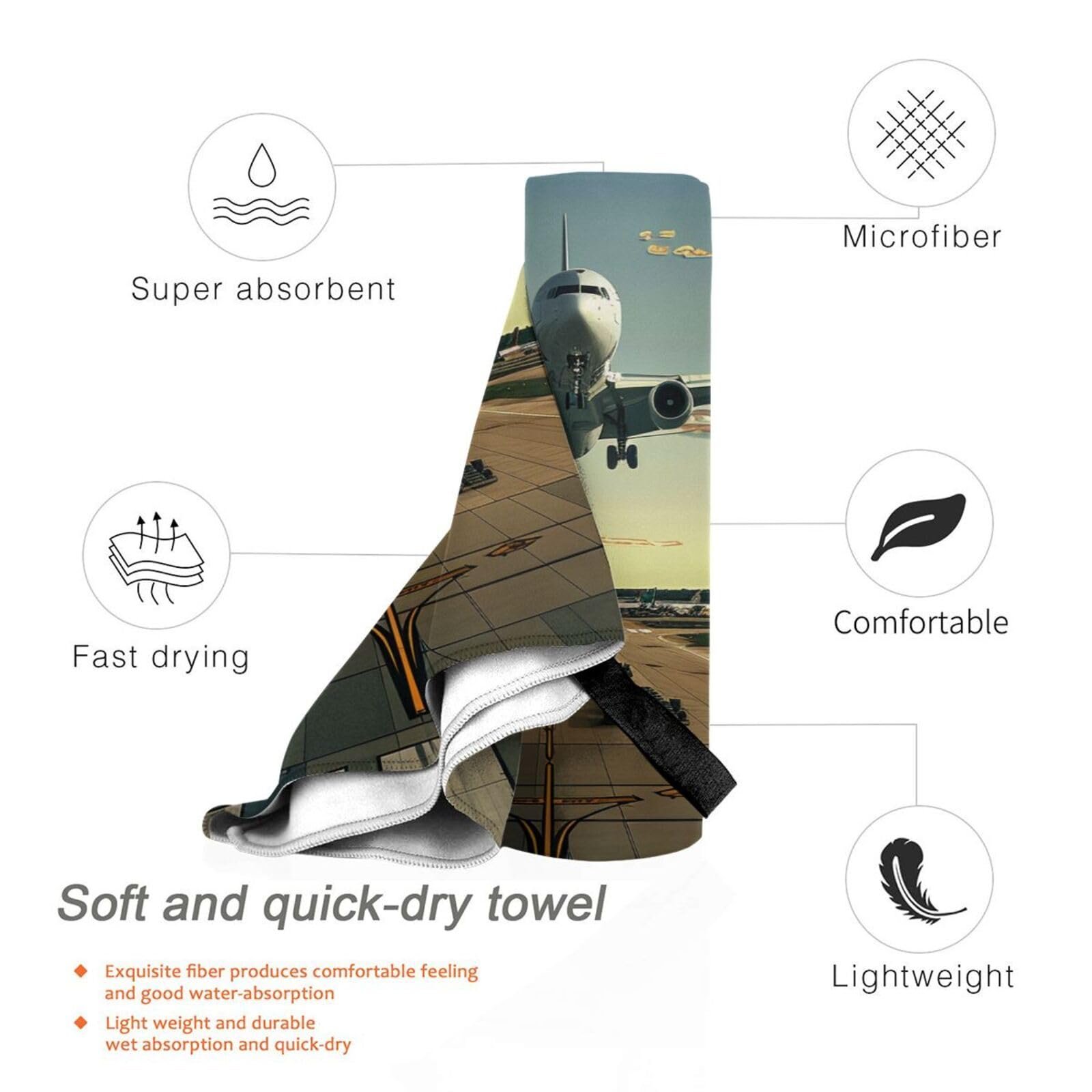 Рушник Airport Printed Quick Dry 16 x 31,5 дюймів мікрофібра з ПВХ-сумкою, фото №3
