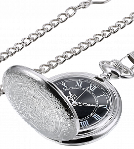 Кишеньковий годинник Hicarer Analog Quartz Pocket Watch Сріблястий - Фото 1