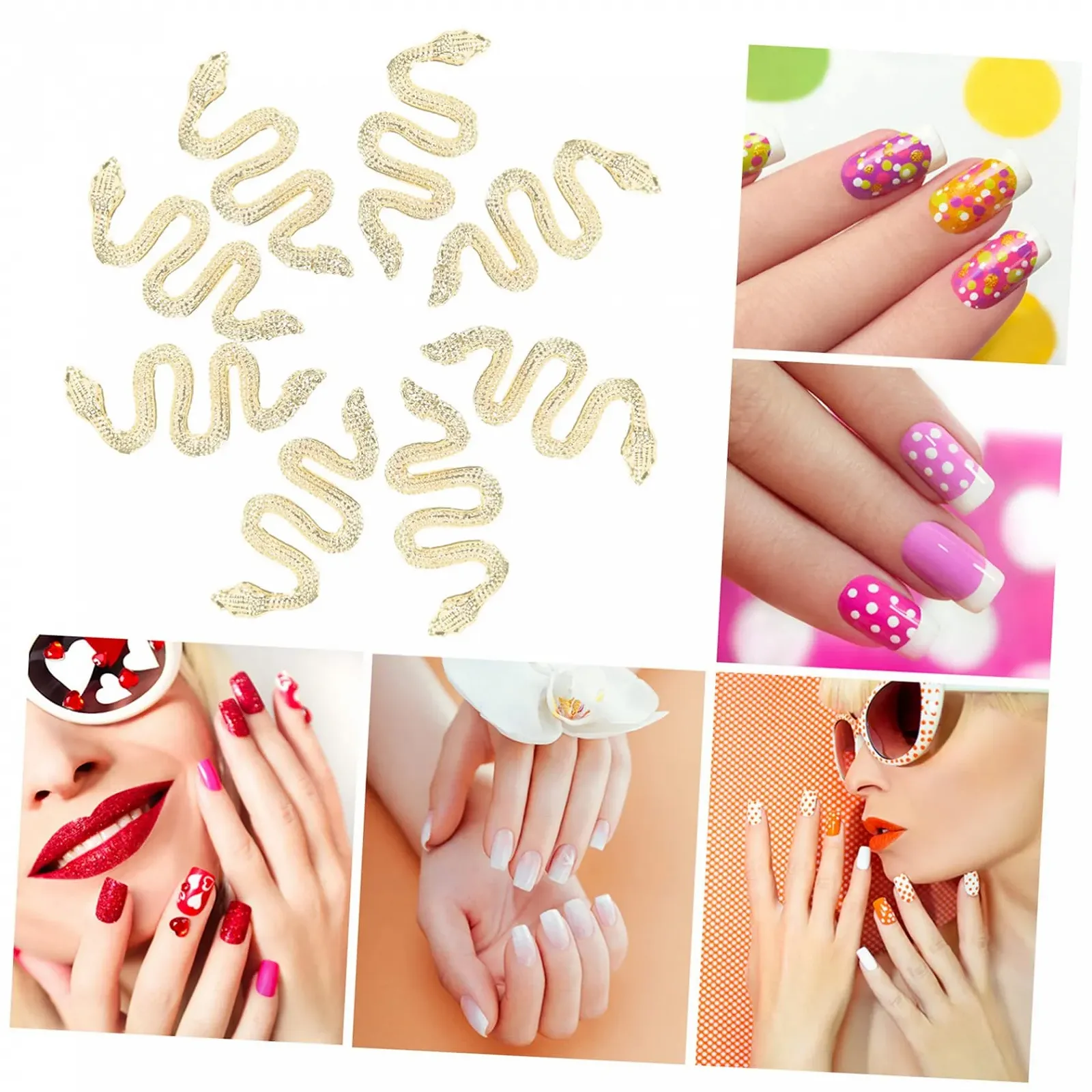 Украшения для ногтей ABOOFAN 150шт Декоративные украшения для маникюра со стразами для творческого дизайна ногтей Блестящие змеиные аксессуары для ногтей для индивидуального дизайна, фото №2