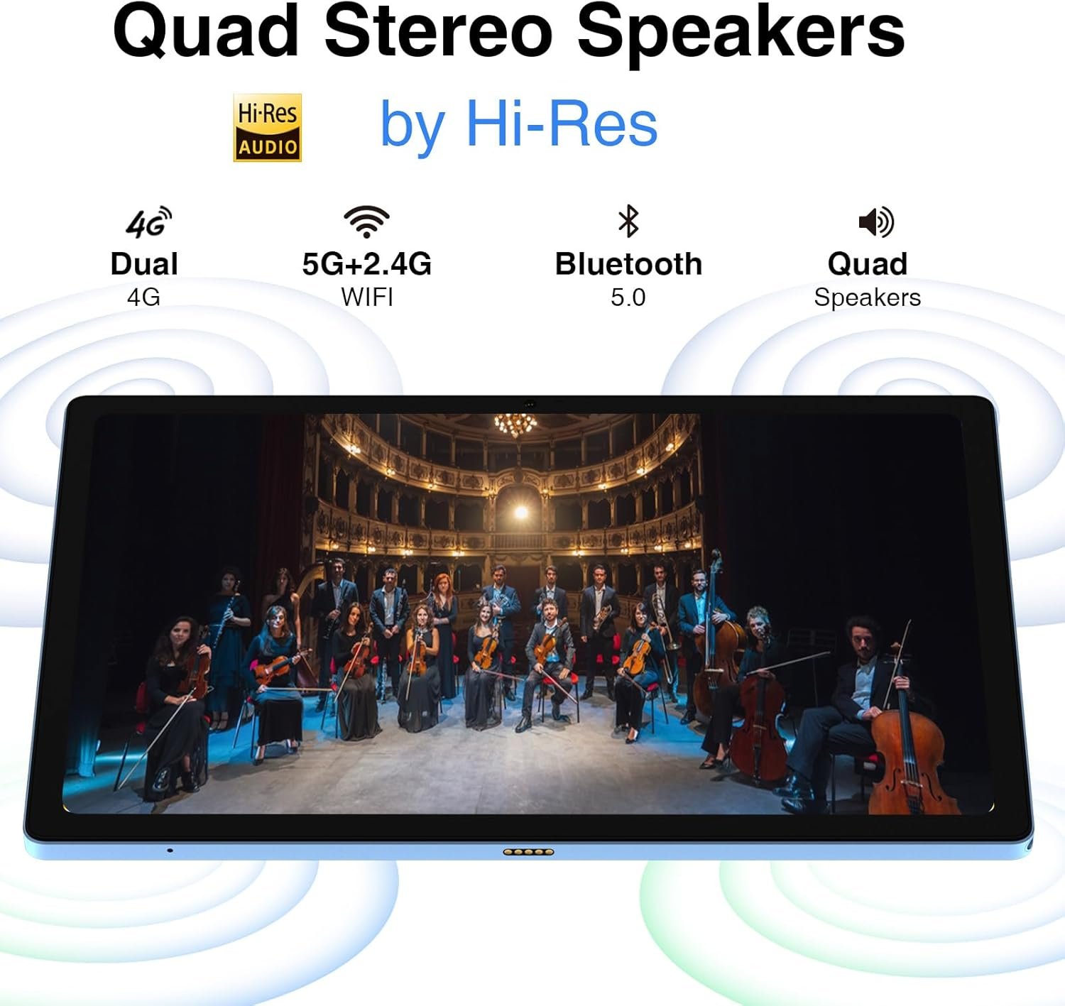 Планшет 10.5" Full HD Doogee T10 Plus 8/256Gb 4G 2-SIM 8 ядер Android 13 8250 mAh Голубой, фото №3