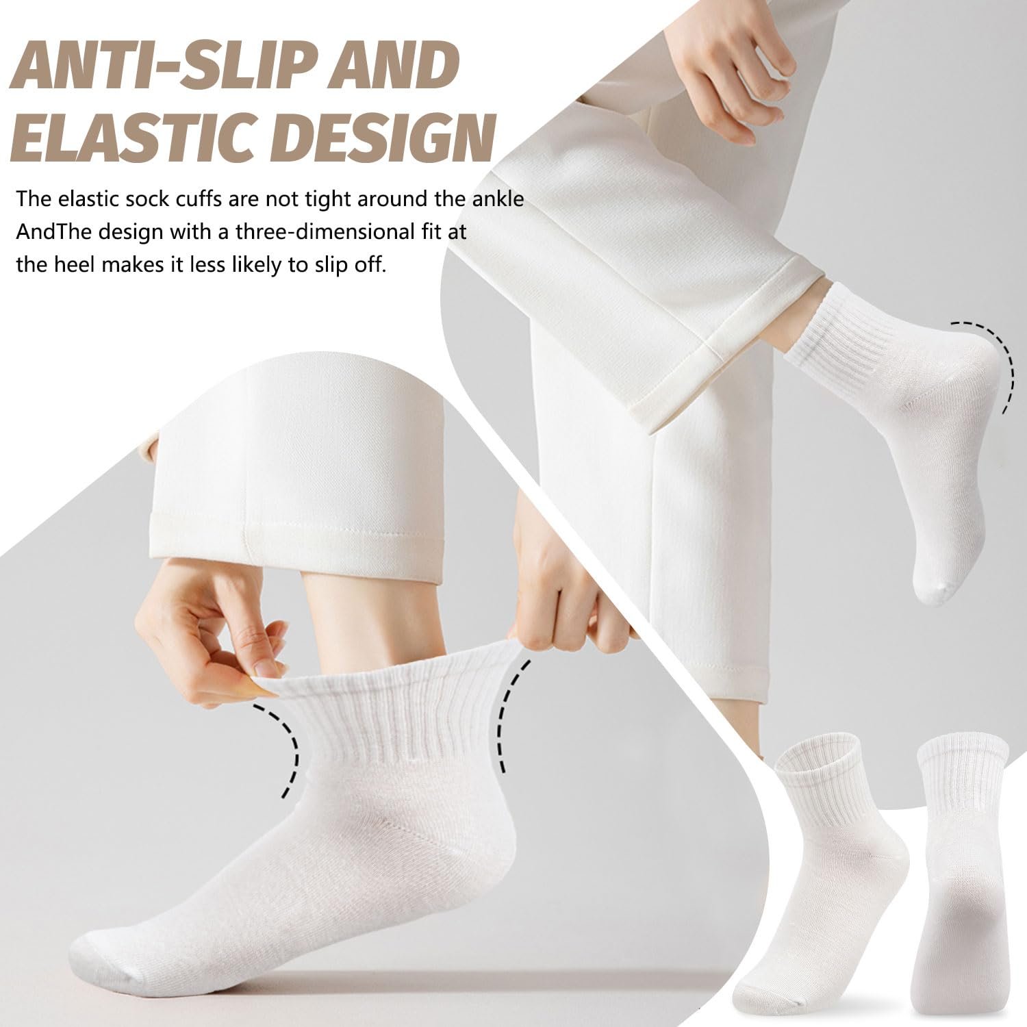 Носки Женские Хлопковые Спортивные Белые 6 пар 35-38/39-42, фото №5