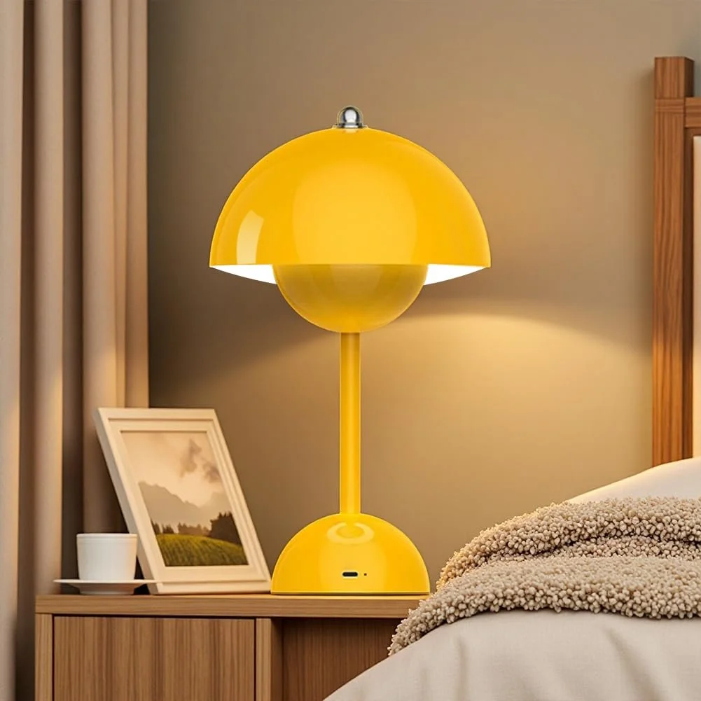 Настільна лампа LOMUG Flowerpot Mushroom LED Wireless Touch Dimmable Жовта, фото №2