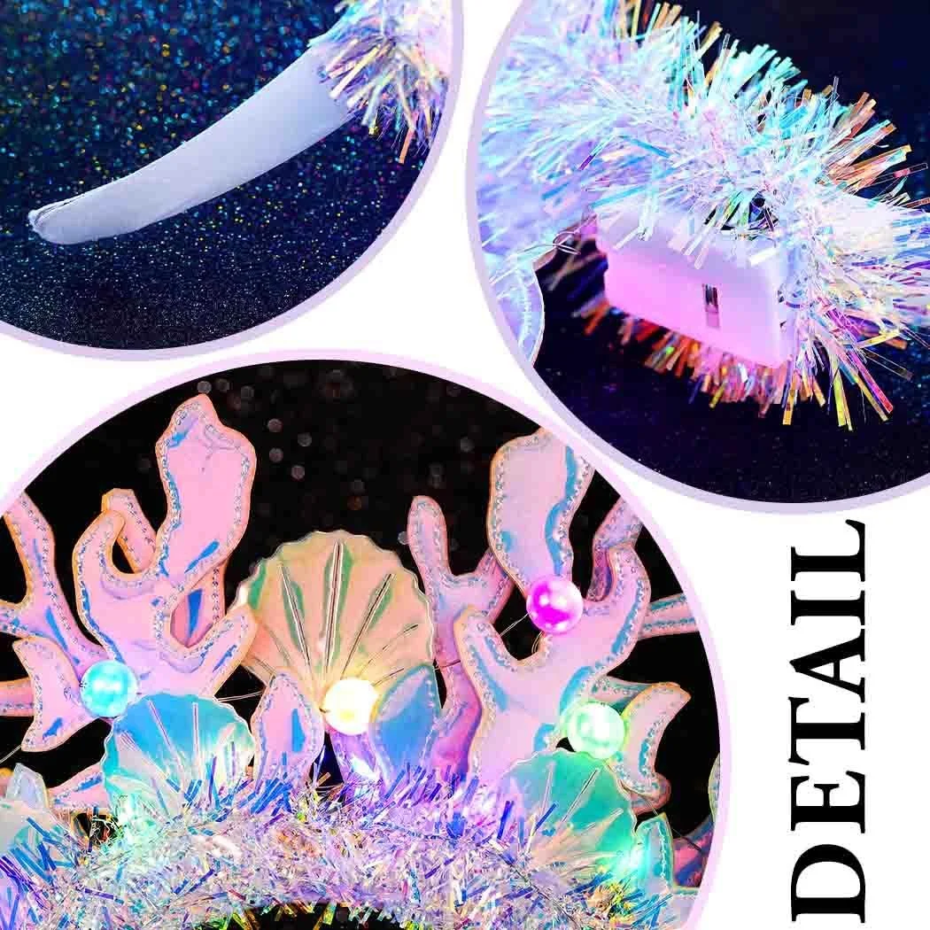 Обруч для волосся зі світними коралами LED, фото №2