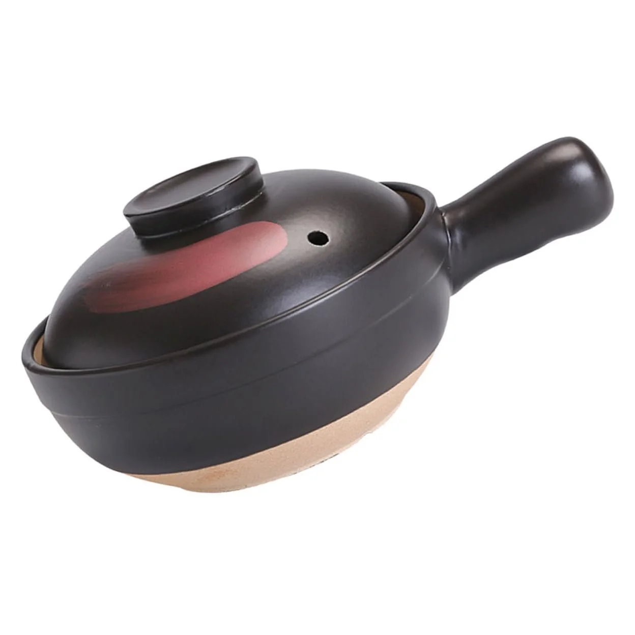 Глиняный горшок малый с ручкой термостойкий для супов и риса для газовых плит, фото №1