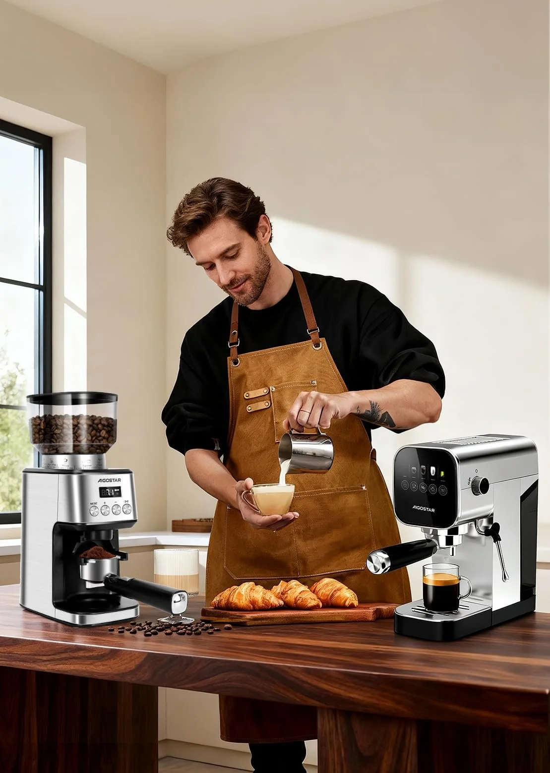 Кавомолка Aigostar Electric, конічна, 52 налаштування помелу, срібляста, фото №10