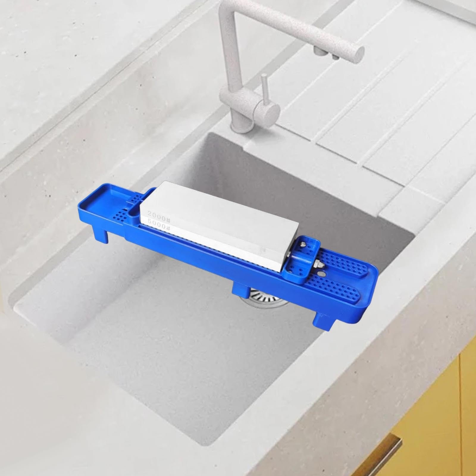 Держатель для точильного камня Schleifsteinhalter Spülbrücke на мойку регулируемый Blue голубой, фото №2