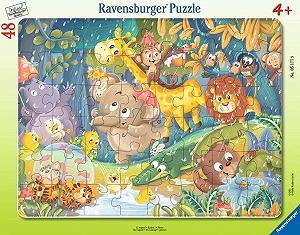 Детский пазл Ravensburger 05177 "Es regnet!" рамка-пазл 48 элементов - Фото 1