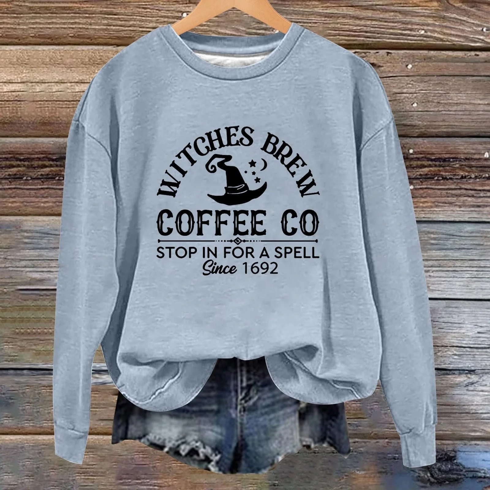 Жіночий світшот Generisch Хелловін круглий виріз довгий рукав, фото №2