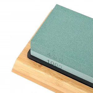 Точильний камінь двосторонній 400 Grit 1000 Grit з силіконовою підставкою synthetic.ua - Фото 1