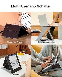 Подставка-трансформер MOFT Z Invisible Thin, регулируемый угол наклона сидя/стоя, совместима с большинством ноутбуков Серый synthetic.ua - Фото 1