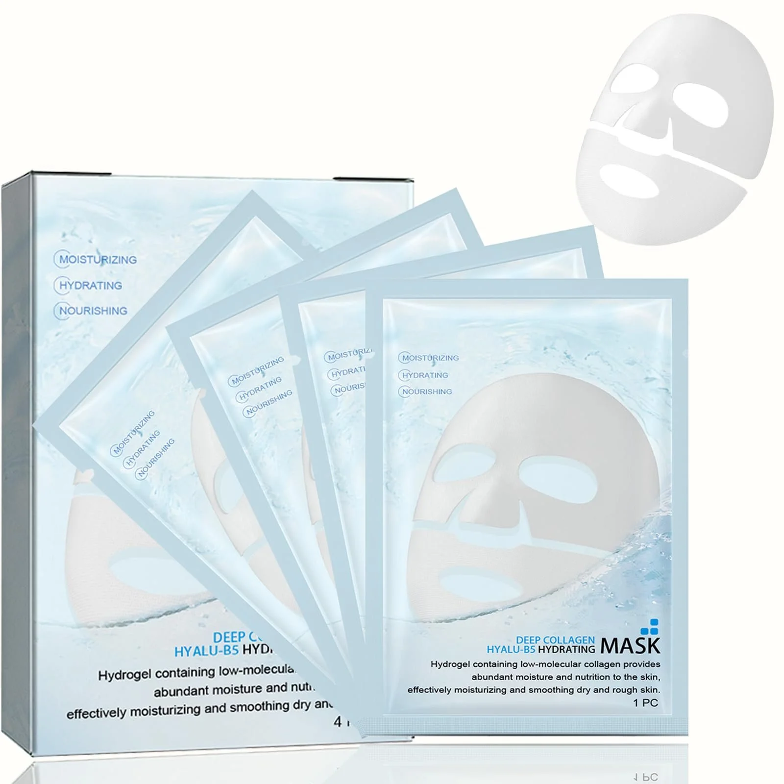 Тканинна маска Soleneva Collagen, 4 шт. Зволожуюча, фото №1