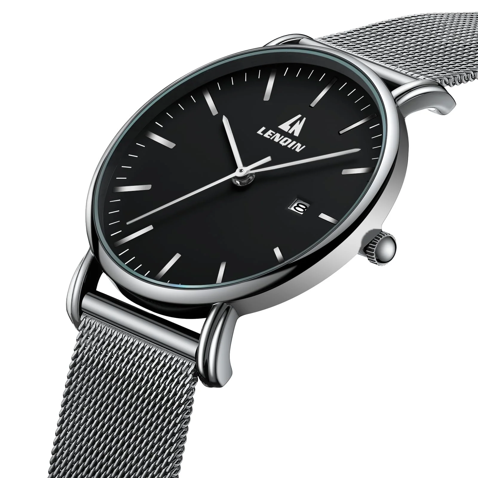Мужские часы LENQIN LN, нержавеющая сталь, 30M, водонепроницаемые, аналоговые, кварцевые, с датой, модные, для досуга, фото №3 Мужские часы LENQIN LN, нержавеющая сталь, 30M, водонепроницаемые, аналоговые, кварцевые, с датой, модные, для досуга, фото №3