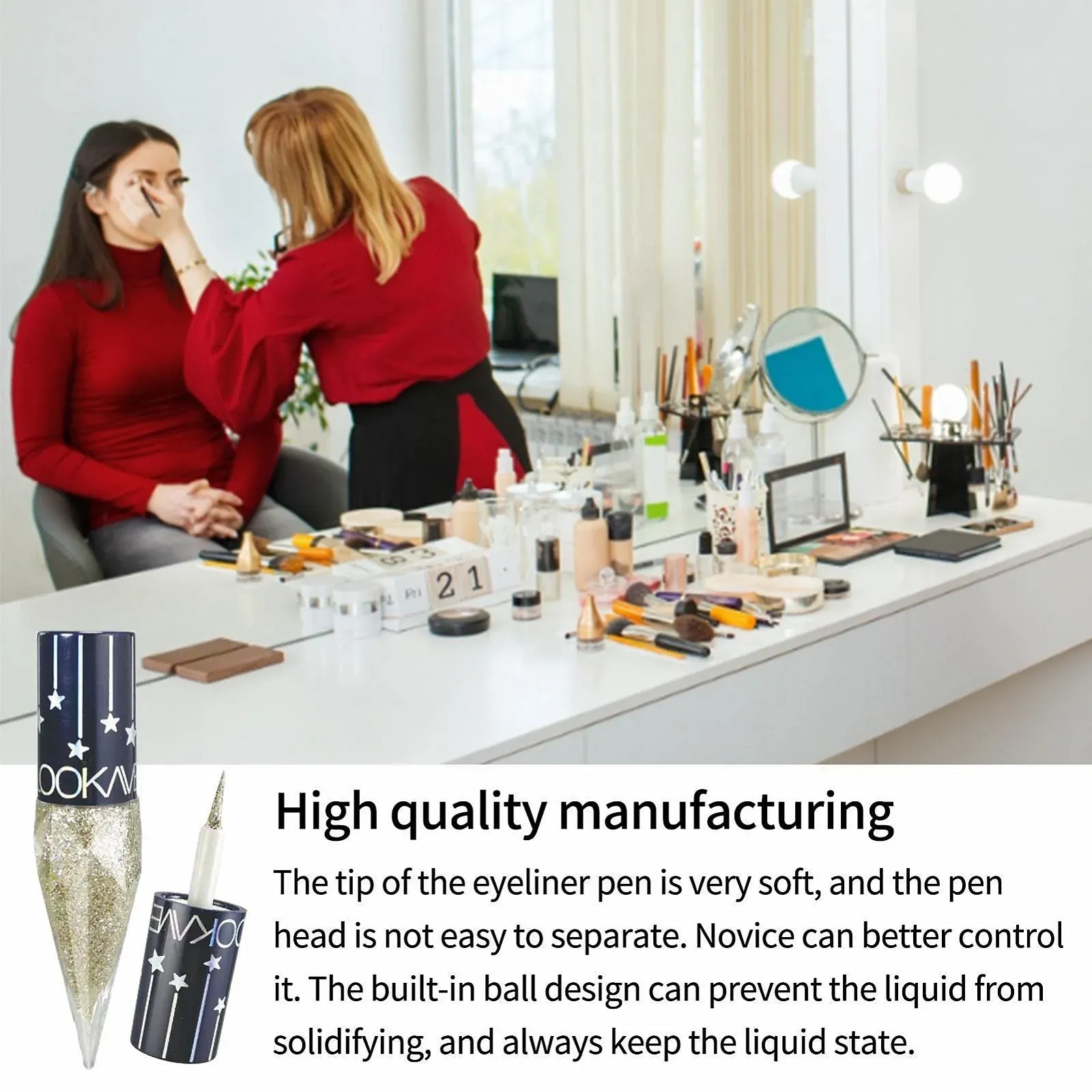 Підводка рідка Pologmase Liquid Glitter Eyeliner кольорова, фото №3