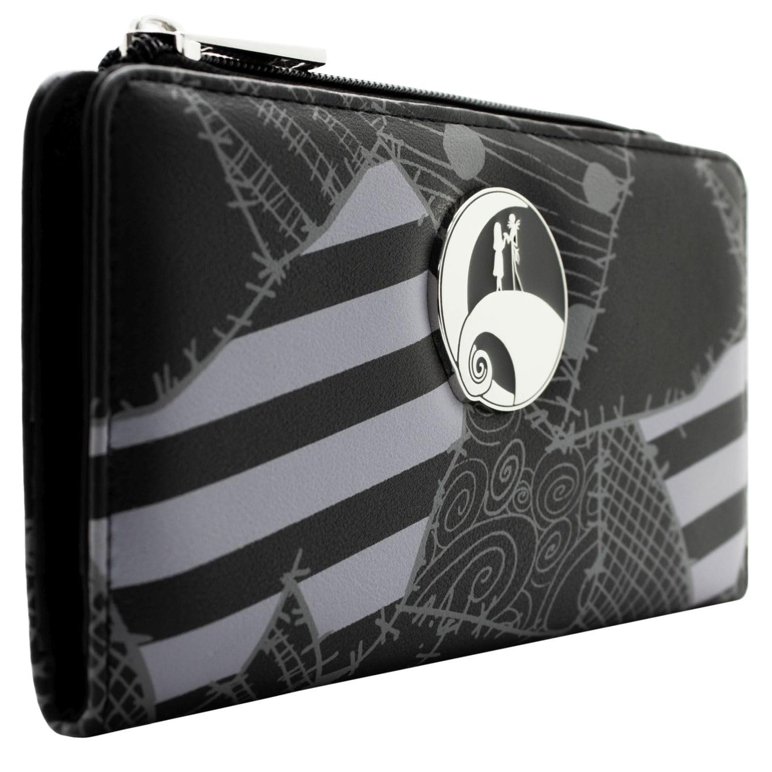 Кошелек Клатч Movies Nightmare Before Christmas Jack & Sally Patches с карманом для монет и держателем для карт Черный, черный, Повседневный, фото №1