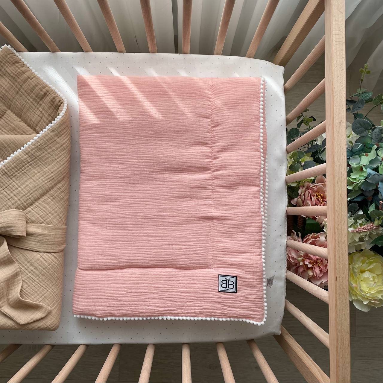 Конверт для новонародженого плед Муслін персик (ТВ004141), фото №2 Конверт для новонародженого плед Муслін персик (ТВ004141), фото №2