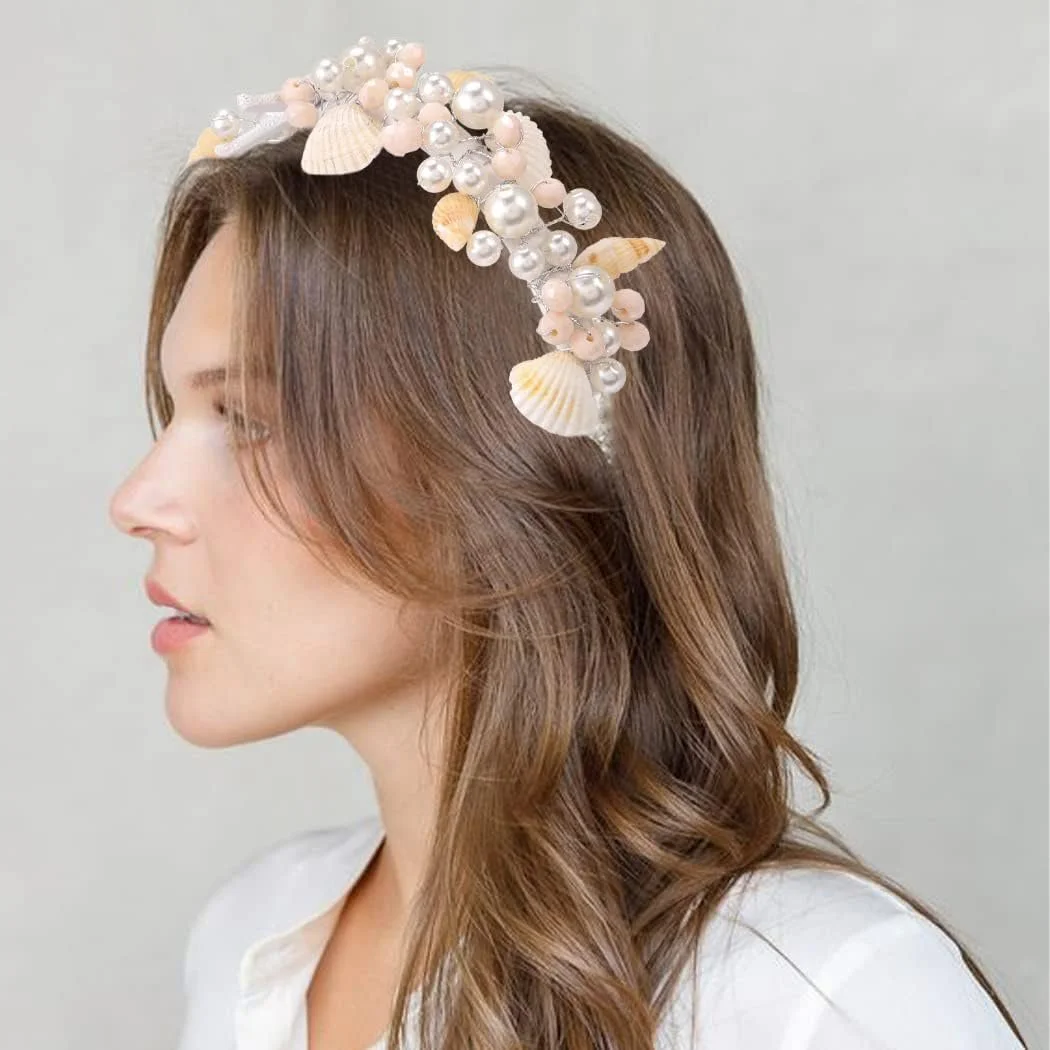 Обруч для волосся з морською зіркою Білий, фото №7