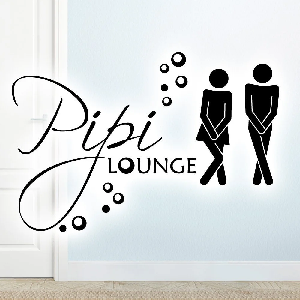 Наклейка на стіну Wall Art G019 Toilet Man Woman Pipi Lounge, фото №1