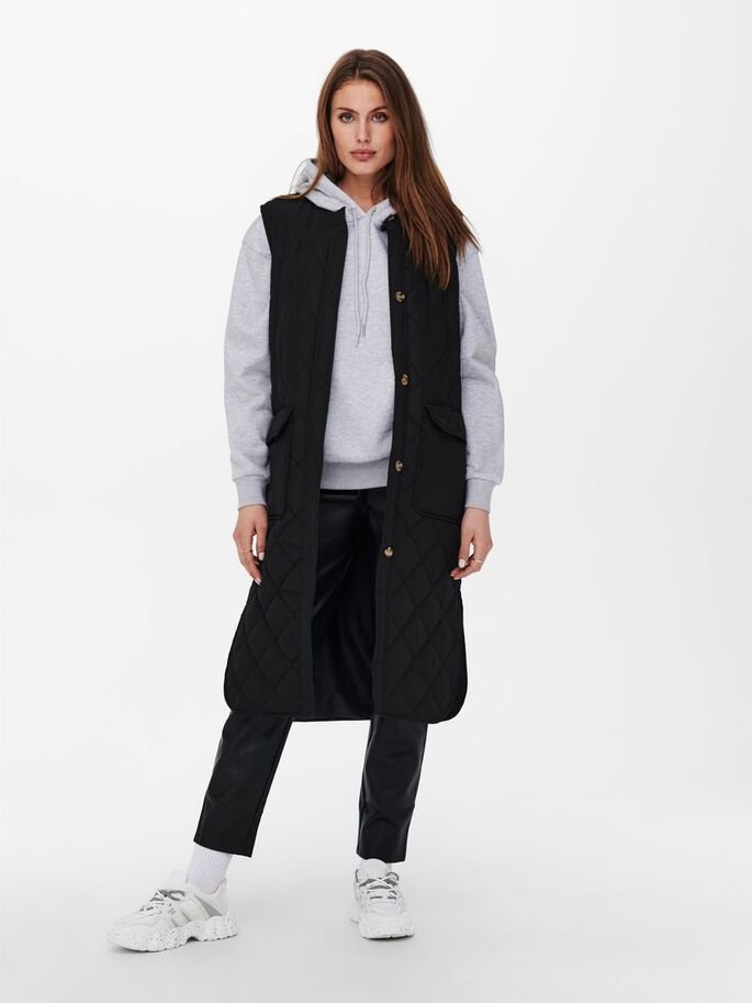 Жилетка ONLY NAYRA Long Quilt Vest Чёрный L, фото №1
